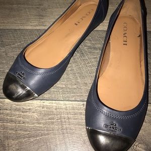 Coach flats 7.5 blue navy blue